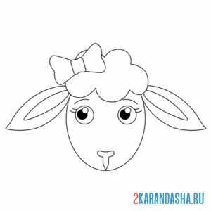 Раскраска бантик на барашке