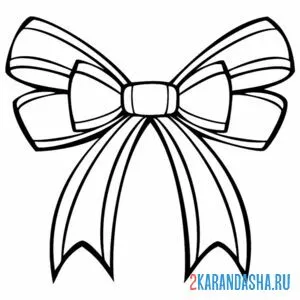 Раскраска бант для подарка