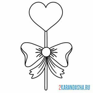 Раскраска бантик на палочке