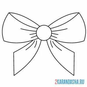 Раскраска большой бантик для девочек