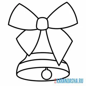 Раскраска колокольчик с бантиком