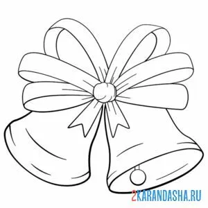 Раскраска колокольчики с большим бантом