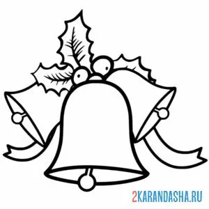 Раскраска колокольчик с ленточкой