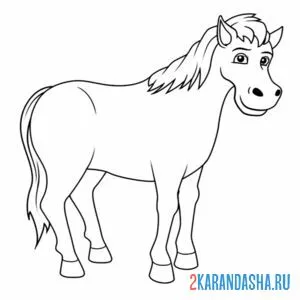 Раскраска фермерский конь