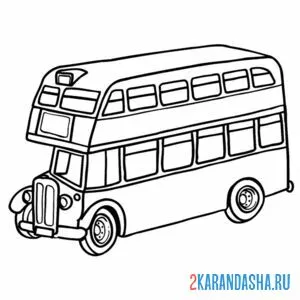 Раскраска автобус двухэтажный лондон