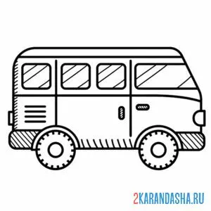 Раскраска маленький автобус маршрутка
