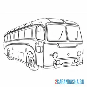 Раскраска автобус старый