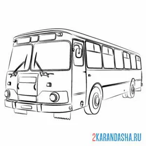 Раскраска старый автобус