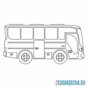 Раскраска автобус с большими окнами