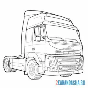 Раскраска грузовик volvo fm