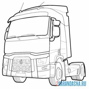 Раскраска грузовик автопоезд renault t 440