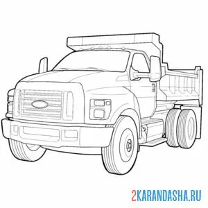 Раскраска грузовик ford f-750 tonka