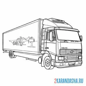 Раскраска грузовик volvo fh-16 reefer truck