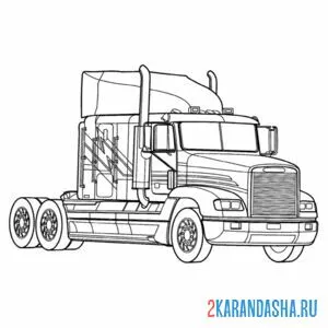 Раскраска грузовик freightliner fld 120