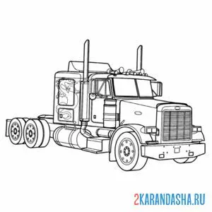 Раскраска грузовик peterbilt 378