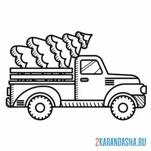 грузовик с елкой
