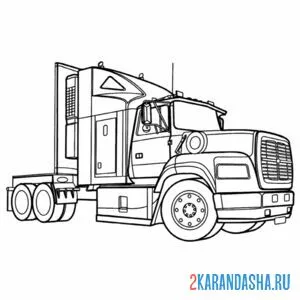 Раскраска американский грузовик