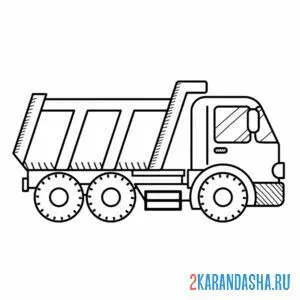 Раскраска строительный грузовик