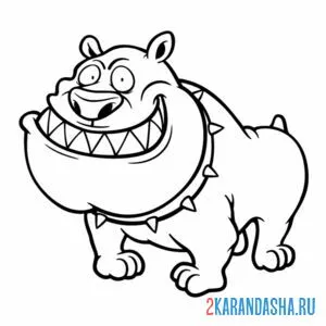Раскраска опасный пес собака