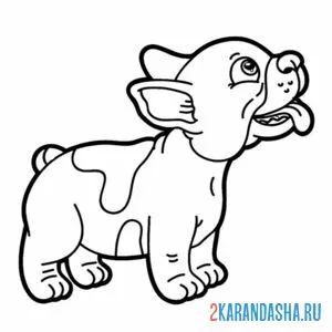 Раскраска милашка щенок