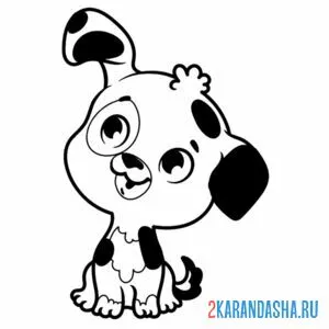 Раскраска щеночек собачка