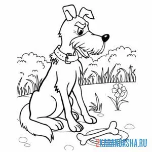 Раскраска собака из котенка по имени гав