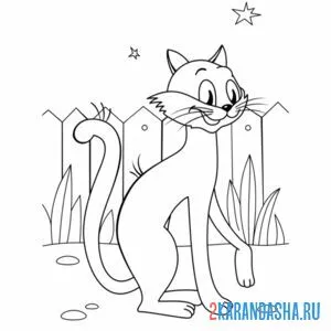 Раскраска кот из котенок по имени гав