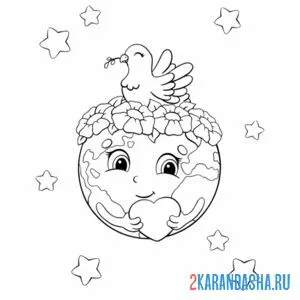 Раскраска голубь на земле
