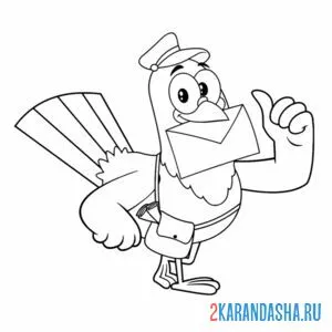 Раскраска голубь почтальон