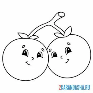Раскраска две сестрички помидорки