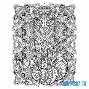 Раскраска кошечка арт