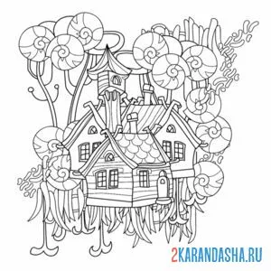 Раскраска дома с леденцами