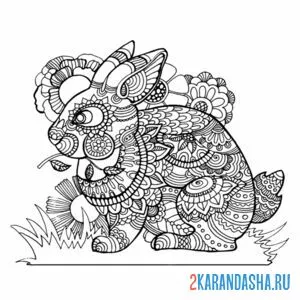 Раскраска зайчик арт
