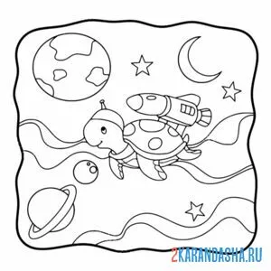 Раскраска черепаха-ракета