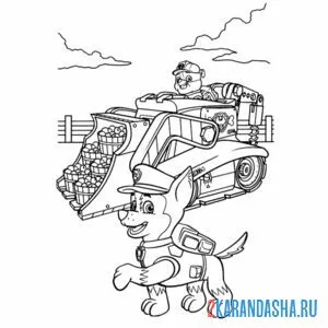 Раскраска гонщик трактор