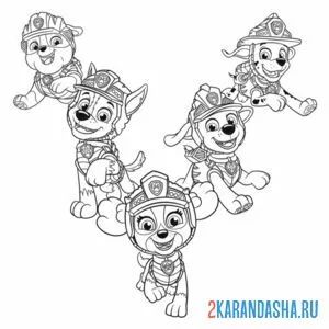 Раскраска команда щенячий патруль