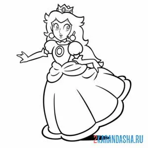Раскраска принцесса пич