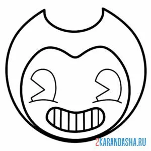 Раскраска бенди маска