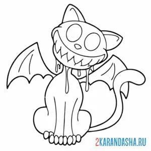 Раскраска бенди кот кошмар