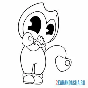 Раскраска бенди сердечко