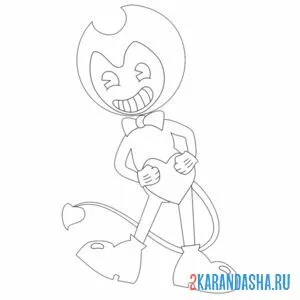 Раскраска бенди смешной