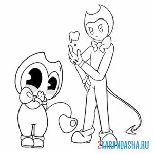 Раскраска маленький и большой бенди