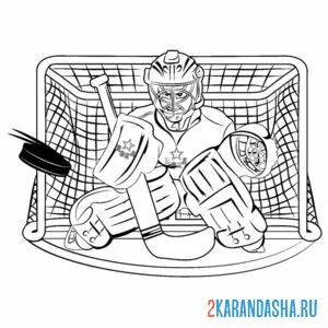 Раскраска вратарь цска хоккей