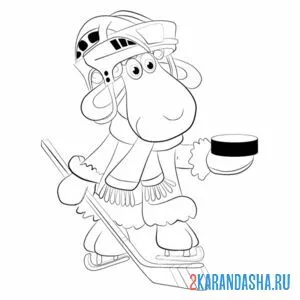 Раскраска животные хоккеисты