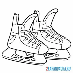 Раскраска коньки хоккеиста