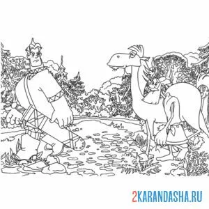Раскраска алеша попович и тихон
