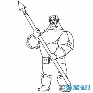 Раскраска илья муромец богатырь
