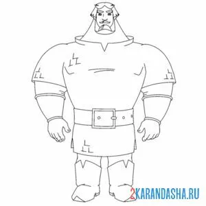 Раскраска илья муромец большой богатырь