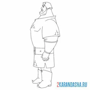 Раскраска илья муромец вид сбоку