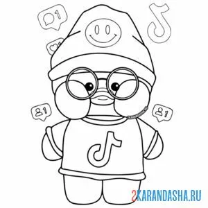 Раскраска уточка лалафанфан тиктокер
